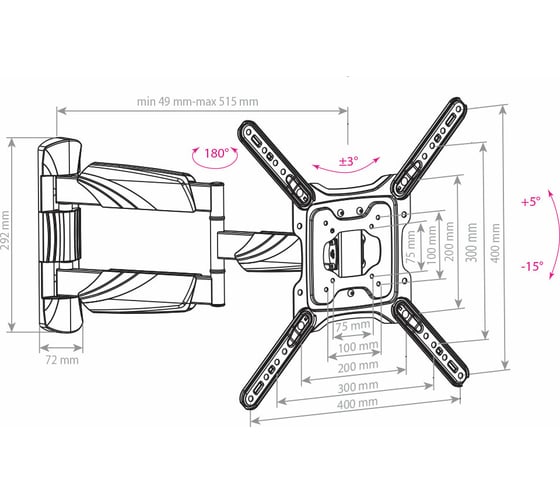 TV кронштейн Arm media COBRA 40 black 10195