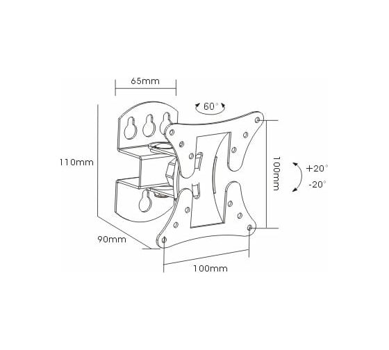 TV кронштейн Arm media LCD 101 black 10005
