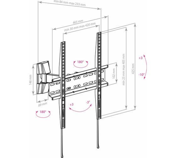 TV кронштейн Arm media LCD 413 black 10186