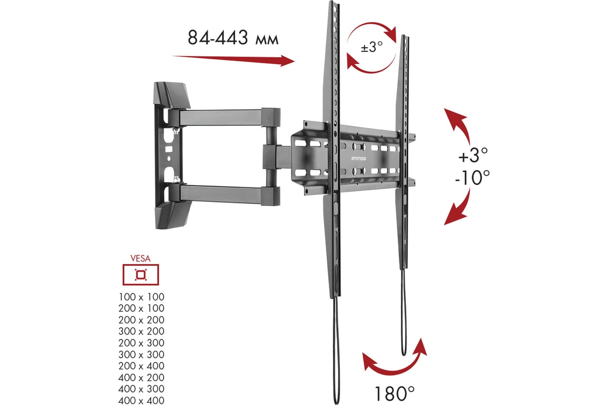 Крепление на стену vesa мм 400x200