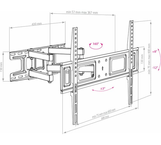 TV кронштейн Arm media LCD 418 black 10239