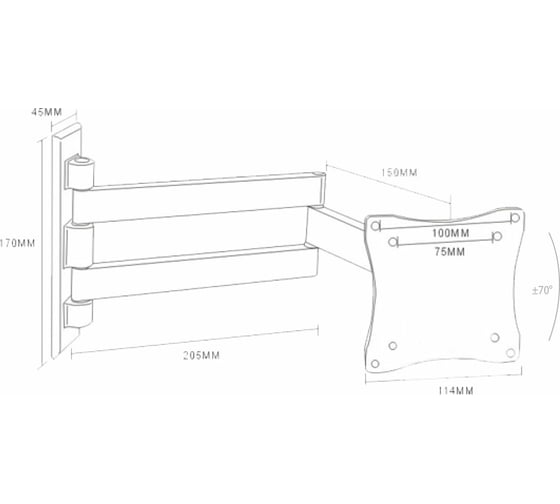 TV кронштейн Arm media LCD 7101 black 10014