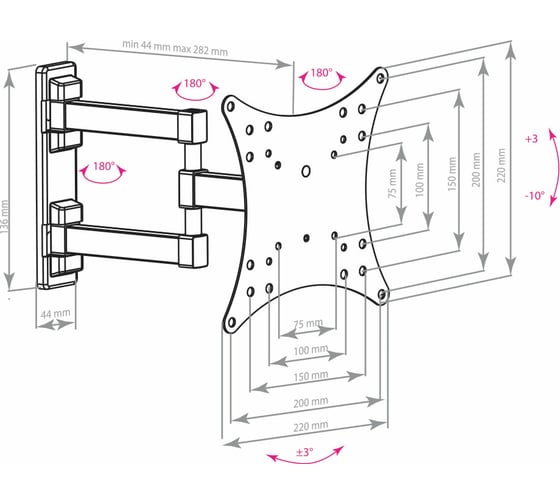 TV кронштейн Arm media MARS 4 black 10183