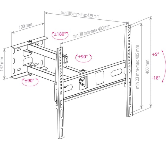 TV кронштейн Arm media PT 15 black 10197