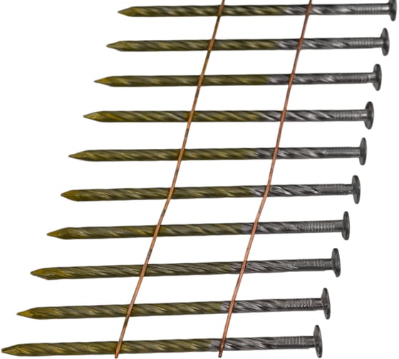 Барабанный гвоздь Foxweld AERO c винтовой накаткой, 2,5 х 60 мм, лента 300 шт /C90/ 6780