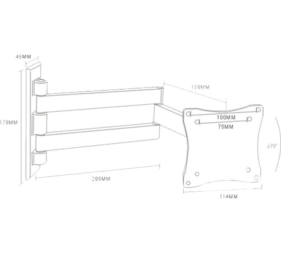 Кронштейн для LED/LCD телевизоров ARM MEDIA 10-26", max 15 кг, настенный LCD-7101 white