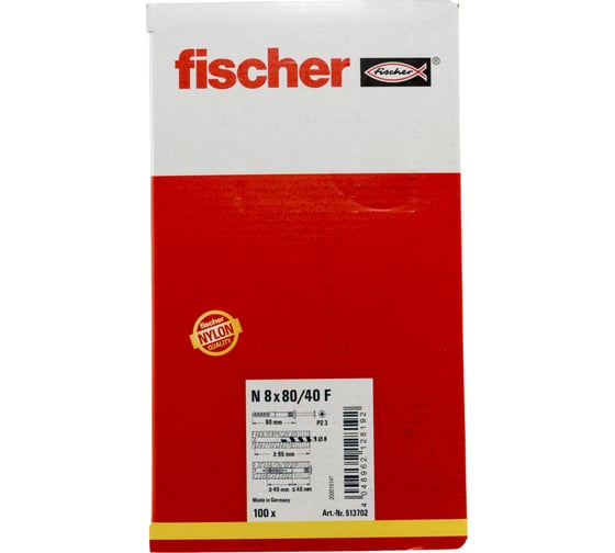 Дюбель-гвоздь Fischer N 8X80/40 F 100 шт. 513702