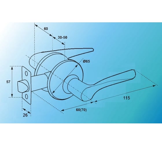 Ручка защелка МСМ Z103-R PB 00000001349
