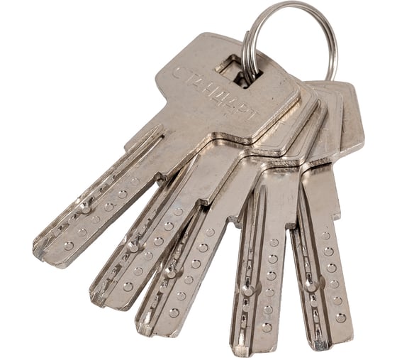 Цилиндровый механизм Стандарт F-01 85(30х10х45) GP, 5 ключей, золото, перф. ключ/ключ 11309