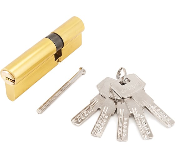 Цилиндровый механизм Стандарт F-01 100(30х10х60) GP, 5 ключей, золото, перф. ключ/ключ 11311 1
