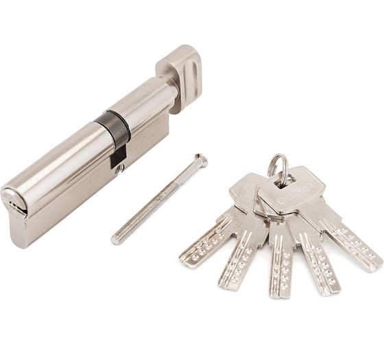 Цилиндровый механизм Стандарт F-02 80(30Bх10х40) CP, 5 ключей, хром, перф. ключ/вертушка 11312