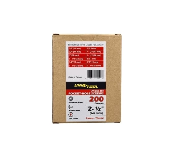 Саморезы Uniq tool UT оцинкованные MAXI-LOC 2-1/2", 64 мм, упак. 200 шт. UTS-ZML-200