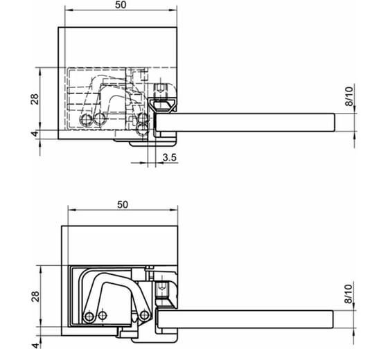 Скрытая дверная петля для стеклянных дверей Simonswerk Tectus TEG 310 2D 040 67614