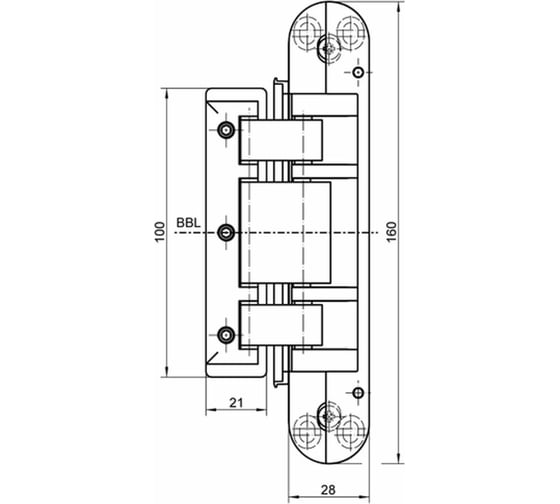 Скрытая дверная петля для стеклянных дверей Simonswerk Tectus TEG 310 2D 040 67614