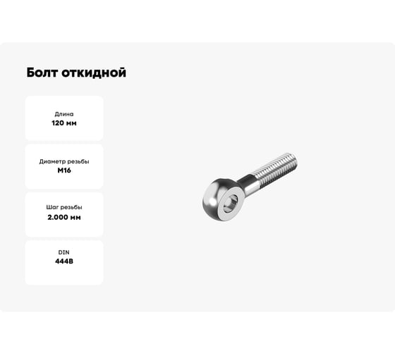 Болт откидной Море-Метизов DIN 444 А4 BM 16x120, 10 шт. BOLT444А4BM1612010M
