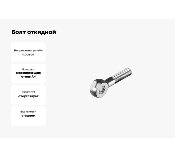 Болт откидной Море-Метизов DIN 444 А4 BM 16x120, 10 шт. BOLT444А4BM1612010M
