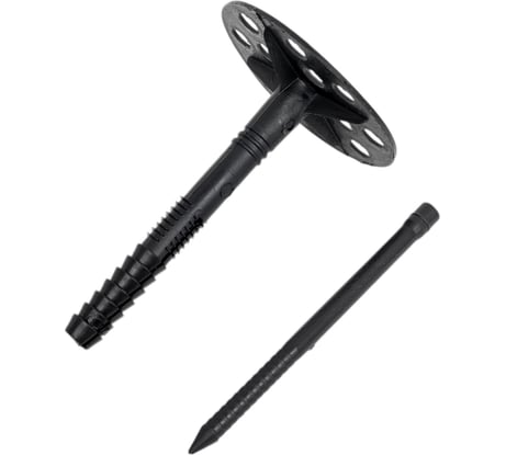 Дюбель для теплоизоляции ООО "Тэмпо-Метиз" с пластиковым гвоздем, 10х90 мм, черный., 50 шт. 520213