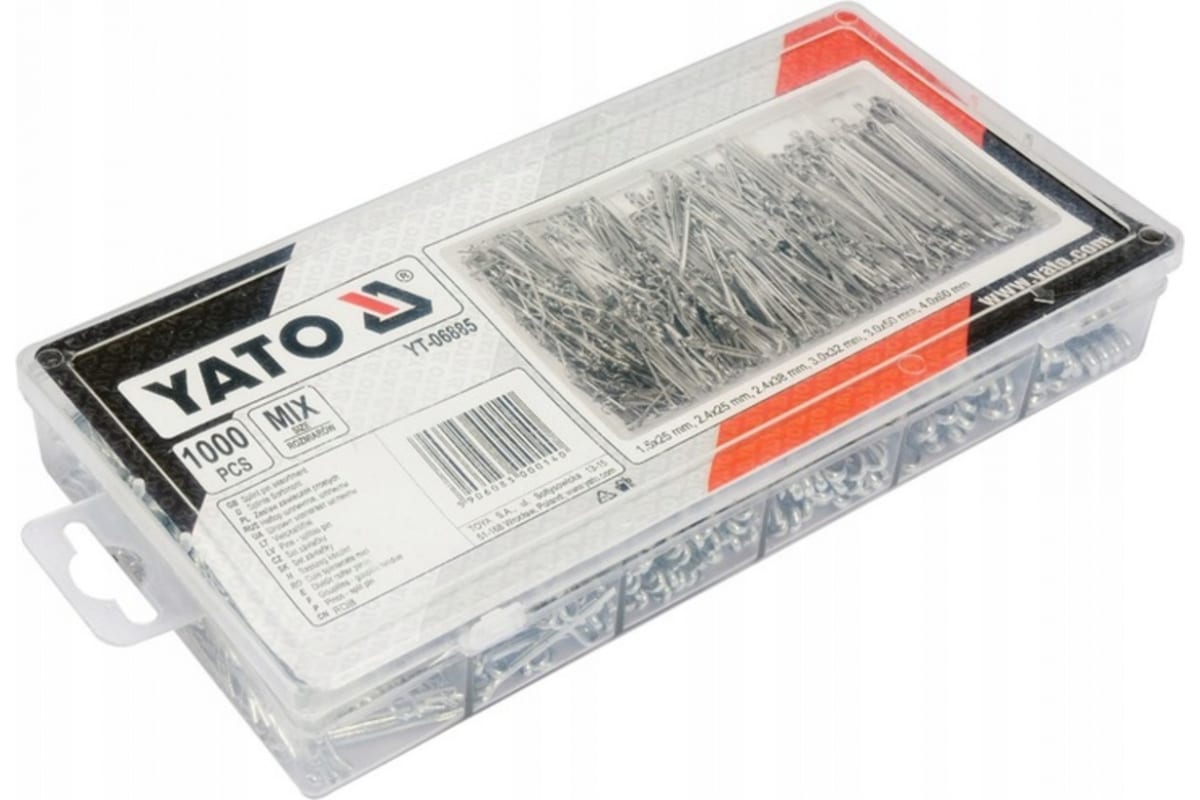  шплинтов YATO 1000 шт. пластиковый кейс YT-06885 - выгодная цена .