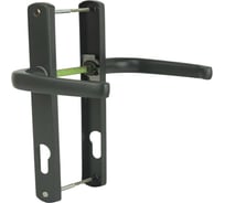 Нажимной гарнитур DORF ECO ручка на планке, антрацит, подпружин., м/ж 85 мм, пл. 28 мм, 2 винта, пл. загл., штифт 120 мм DORF ECO_НГ-85-7016_20