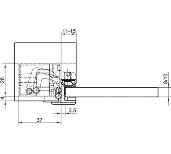 Скрытая петля для стеклянных дверей SIMONSWERK Tectus TEG 310 2D 301 - матовая серая NCS S 67613