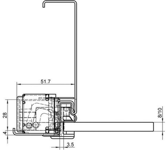 Скрытая петля для стеклянных дверей SIMONSWERK Tectus TEG 310 2D 301 - матовая серая NCS S 67613