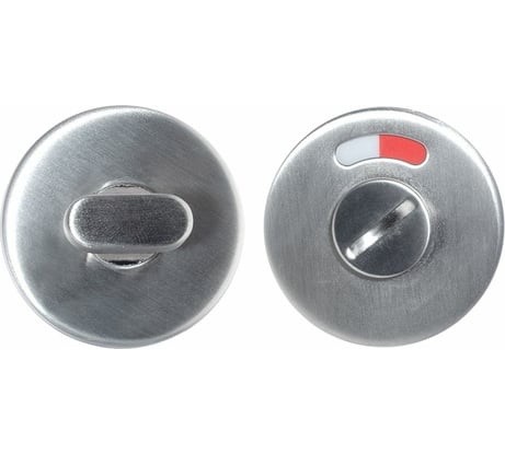 Поворотная кнопка DOORLOCK DL E08/Y/RW WC Rt нержавеющая cталь с индикатором, шпиндель 5/8мм, универсальный монтаж 73331