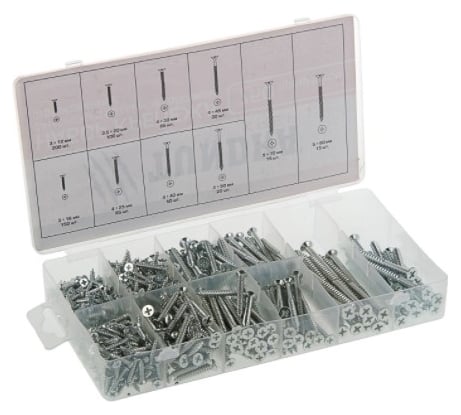 Набор саморезов с потайной головкой TUNDRA krep оцинкованных, 750 предметов 2919827