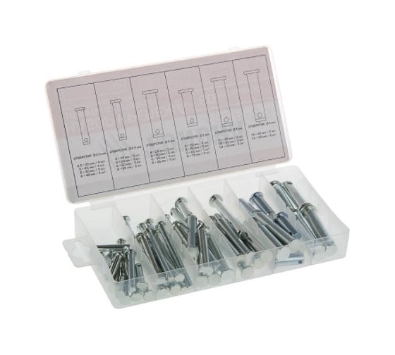 Набор штифтов TUNDRA krep с головкой и отверстием под шплинт, 60 предметов 2919836 1