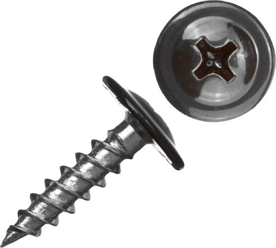 Саморез с прессшайбой STARFIX 4.2x19 мм, цинк, острый, RAL 7024, 150 шт. в пласт. конт. SMP1-39634-150 1