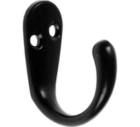 Мебельный крючок TUNDRA КМ1013BL, однорожковый, цвет черный, 4 шт. 5151326