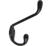 Мебельный крючок TUNDRA krep, КМ05SH, двухрожковый, цвет черный матовый 3853848