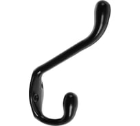 Мебельный крючок TUNDRA krep, КМ06SH, двухрожковый, цвет черный матовый 3853856