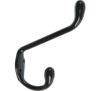 Мебельный крючок TUNDRA krep, КМ05SD, двухрожковый, цвет черный металлик 3853847