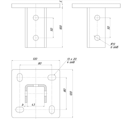 Страт подвес УМС Strut 120x120 мм, одинарный SPO