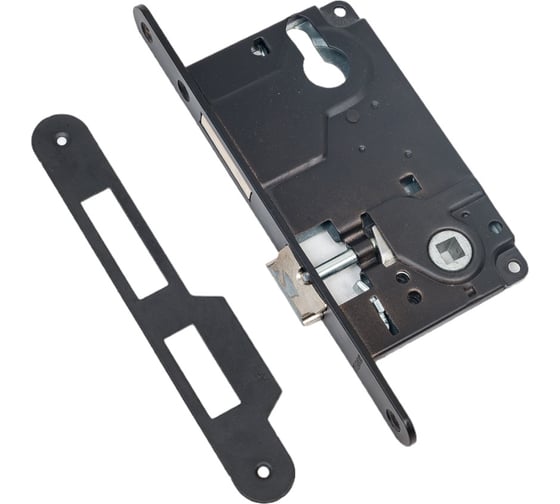 Замок с ригелем под ключевой цилиндр MORELLI L1885 BL, цвет - черный 9012833