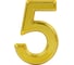 Цифра дверная 5 НОРА-М 75 мм, золото пластик, самоклеящаяся 20105 1