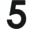 Цифра дверная 5 НОРА-М 75 мм, черный пластик, самоклеящаяся 20123 1