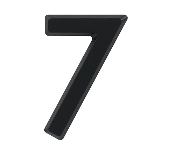 Цифра дверная 7 НОРА-М 75 мм, черный пластик, самоклеящаяся 20125