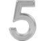 Цифра дверная 5 НОРА-М 50 мм хром пластик, самоклеящаяся 20087 1