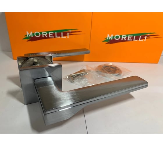 Дверная ручка на квадратной розетке MORELLI MH 49 S6 SC, 6 мм, цвет - мат. хром 9013390