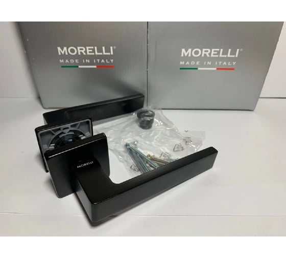Дверная ручка MORELLI HORIZONT SQ NERO цвет - черный 9012304
