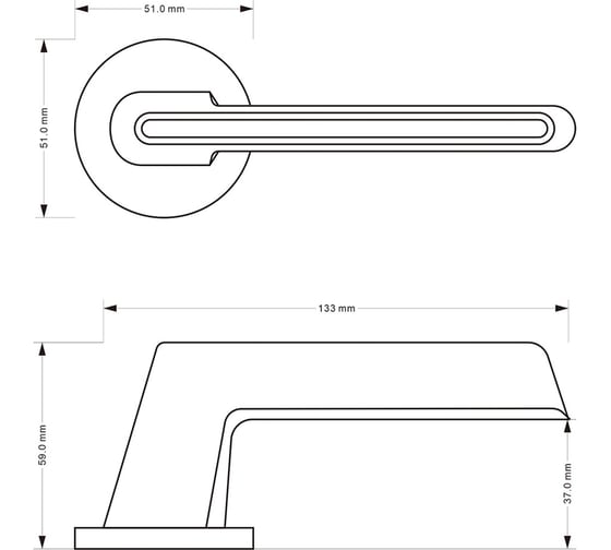 Ручка Doorlock DL Boho A51S Slim CP/Black полированный хром/черный, квадратная розетка, толщина двери 35-55 мм 73243