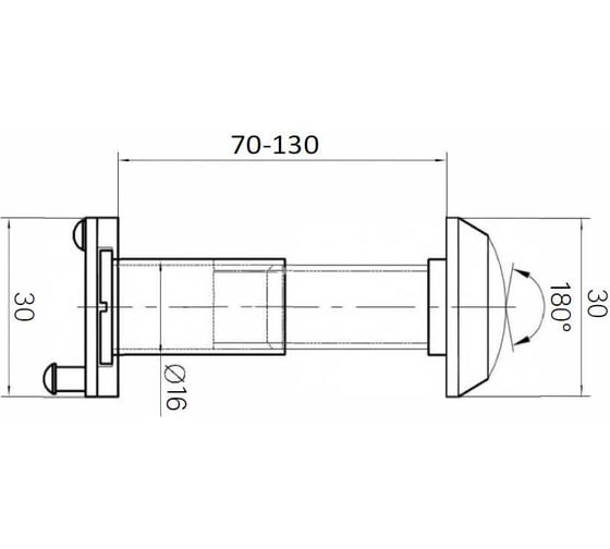 Глазок Doorlock DL VA16S/70-130mm/180 Black черный, квадратный 74219