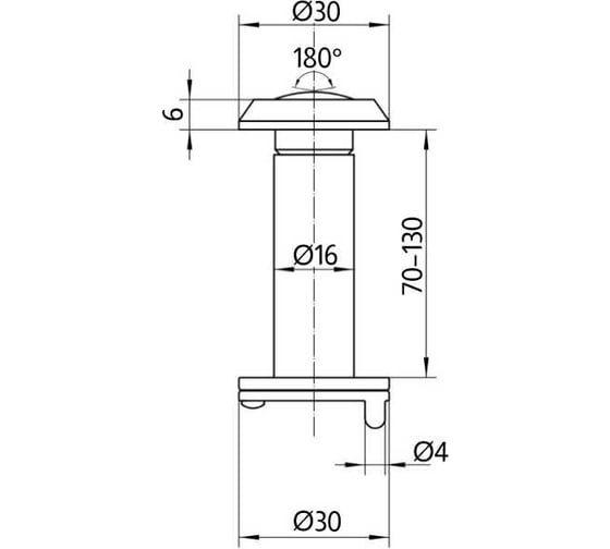 Глазок Doorlock DL VA16S/70-130mm/180 GR графит, квадратный 74220