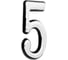 Дверная цифра ТУНДРА "5" пластиковая, цвет хром, 1 шт. 5206110 2