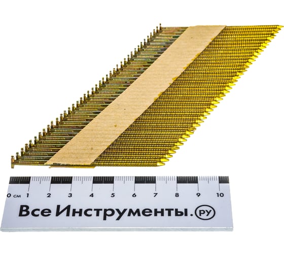 Реечный гвоздь MAINPACK 2,8/75 мм кольцевая накатка, на бумаге, оцинк. MP-650073