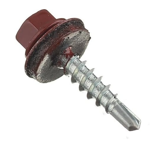 Кровельные саморезы MET4FIX 5,5x19 по металлу, цвет RAL 3009 (оксидно-красный), 300 шт. 4690406354744