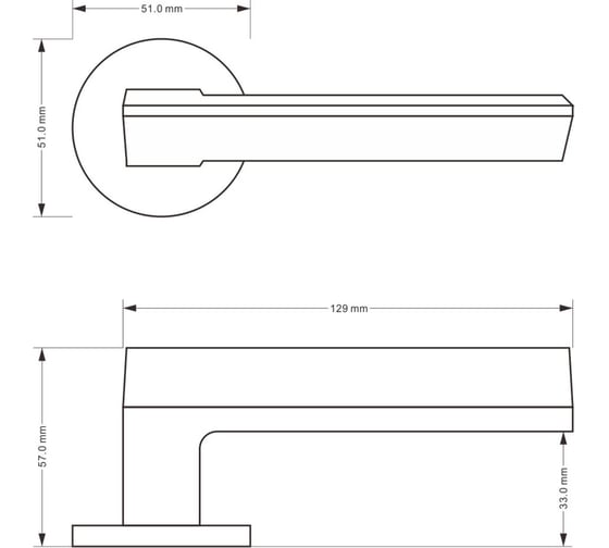 Ручка Doorlock DL Pirs A15S Slim MBSN матовый никель, квадратная розетка, толщина двери 35-55 мм 73240