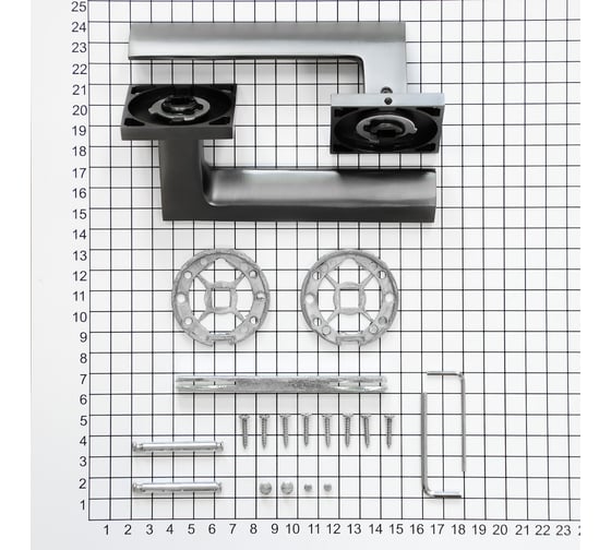 Ручка Doorlock DL Pirs A15S Slim GR графит, квадратная розетка, толщина двери 35-55 мм 73241