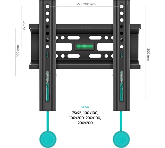 Фиксированный кронштейн для телевизора 17-43 ONKRON Black FM1